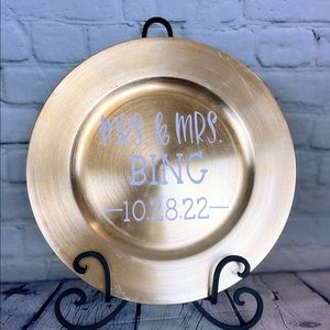 Custom gold plate charger